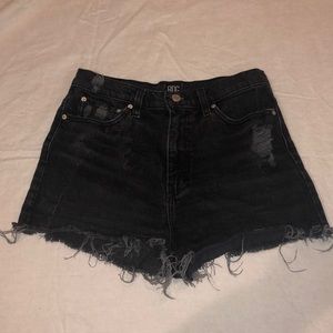 Black jean shorts